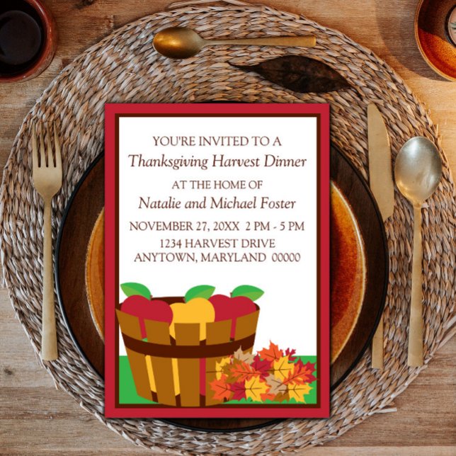 Inbjudan till Thanksgiving för höstbeställning (Autumn Orchard Thanksgiving Invitation)