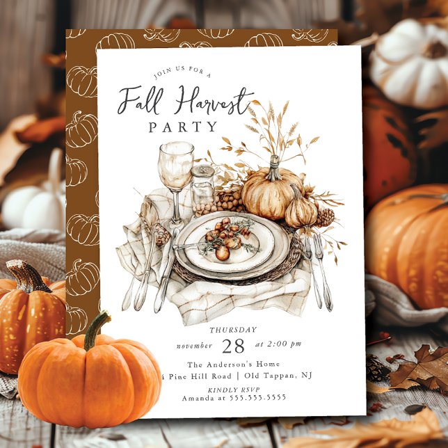 Inbjudan till Thanksgiving för insamling av  höst (Skapare uppladdad)