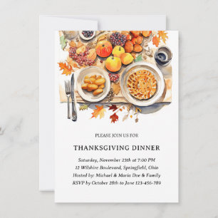 Inbjudan till Thanksgiving för klassisk middag