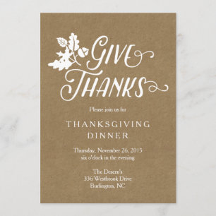 Inbjudan till Thanksgiving för middagsinbjudan til