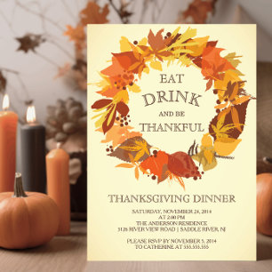 Inbjudan till Thanksgiving för utandning på hösten