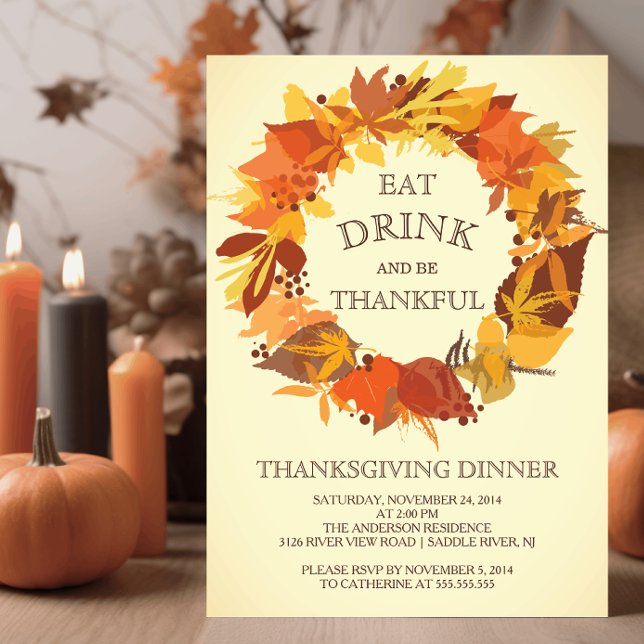Inbjudan till Thanksgiving för utandning på hösten (Skapare uppladdad)