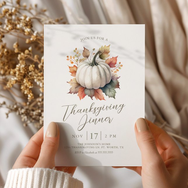 Inbjudan till Thanksgiving för vit pumpa (Skapare uppladdad)