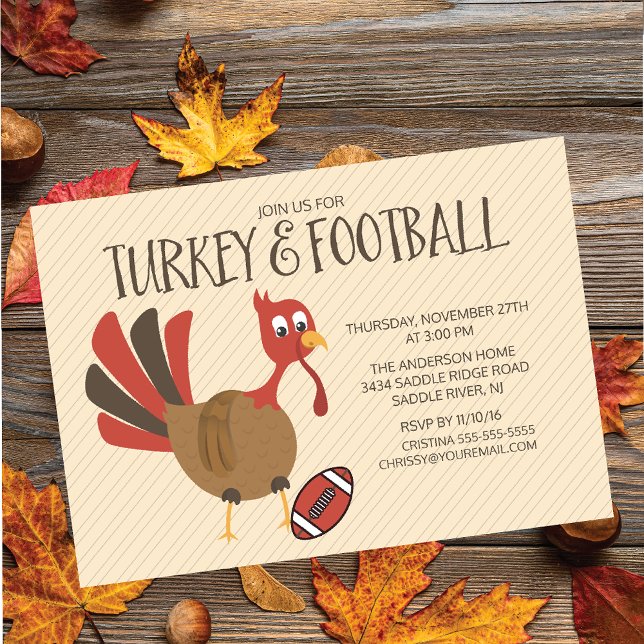 Inbjudan till Thanksgiving i Turkiet och fotboll (Skapare uppladdad)