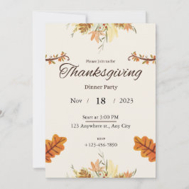 Inbjudan till Thanksgiving-middag