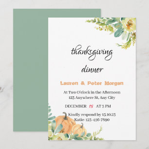 Inbjudan till Thanksgiving Middag