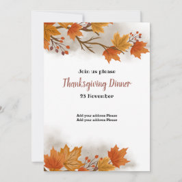 Inbjudan till thanksgiving-middag