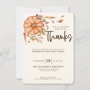 Inbjudan till Thanksgiving Middag Boho Tema
