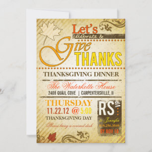 Inbjudan till Thanksgiving middagspartaj