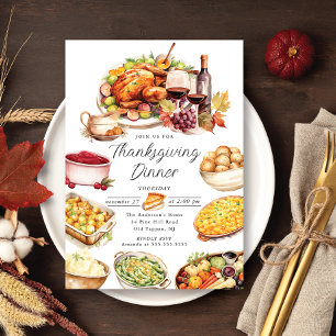 Inbjudan till Thanksgiving om vattenfärg i Turkiet