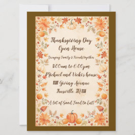 Inbjudan till thanksgiving Open House Party Helgda