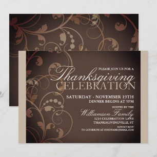 Inbjudan till Thanksgiving på hösten Blommigt - mi