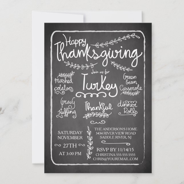 Inbjudan till Thanksgiving på kalkylpanelens unika (Framsida)