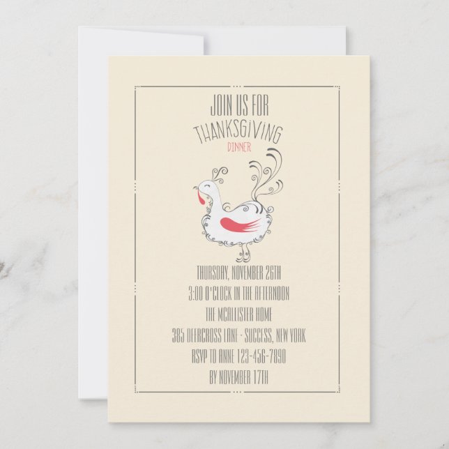 Inbjudan till Thanksgiving på middag (Framsida)