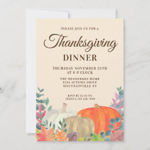Inbjudan till Thanksgiving på serveringstid för Ru