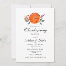 Inbjudan till Thanksgiving på vattenfärgspumpa