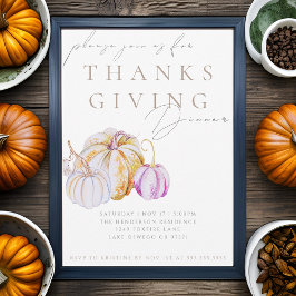 Inbjudan till Thanksgiving på vattenfärgspumpa på