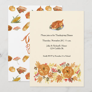 Inbjudan till thanksgiving Pumpkin Dinner