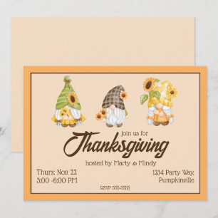 Inbjudan till Thanksgivingen Autumn Gnomes