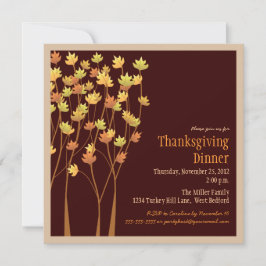 Inbjudan till Thanksgivingen Höst löv i flytande f