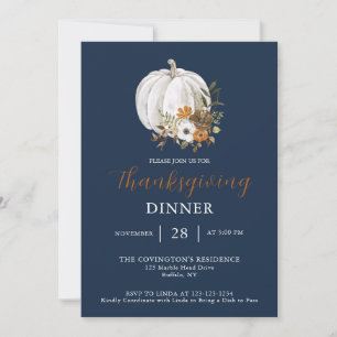 Inbjudan till Thanksgivingen Pumpkin Flower Dinner