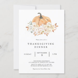 Inbjudan till Thanksgivingen Pumpkin Flower Dinner