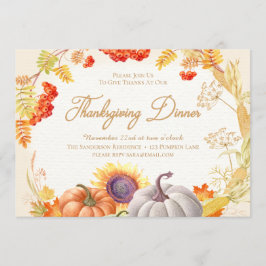 Inbjudan till Thanksgivingen Pumpkin Solros Middag