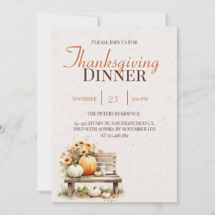 Inbjudan till Thanksgivingen Rustic Fall Autumn Bo