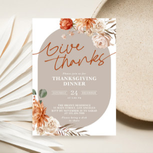 Inbjudan till Thanksgivingen Terracotta Blommigt D