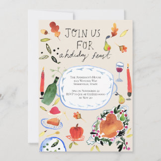 Inbjudan till thanksgivingens Helgdag på middagen