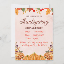 Inbjudan till thanksgivingens middag