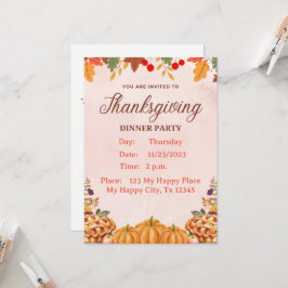 Inbjudan till thanksgivingens middag