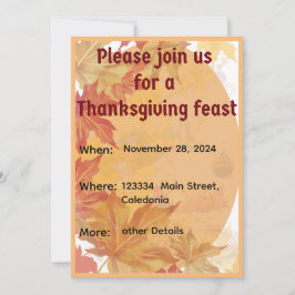 Inbjudan till thanksgivingens middag