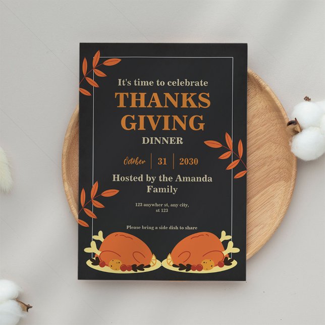 Inbjudan till thanksgivingens middag (Skapare uppladdad)