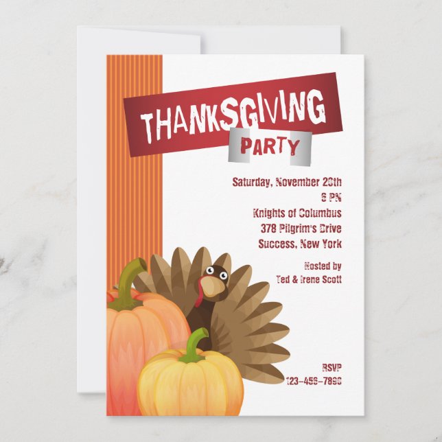 Inbjudan till Thanksgivingfesten (Framsida)