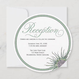 Inbjudan till Thistle Flower Round Wedding-mottagn