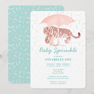 Inbjudan till Tiger Parbrella Baby Sprinkle Shower