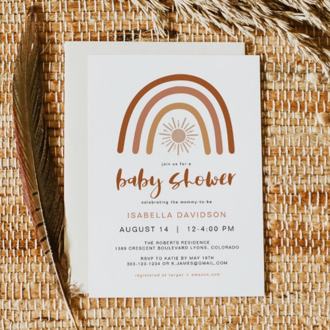 Inbjudan till TINLEY Boho Terracotta Rainbow Sol B (Skapare uppladdad)