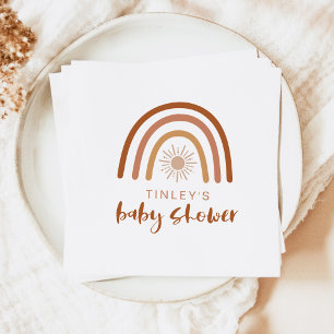 Inbjudan till TINLEY Boho Terracotta Rainbow Sol B Pappersservett