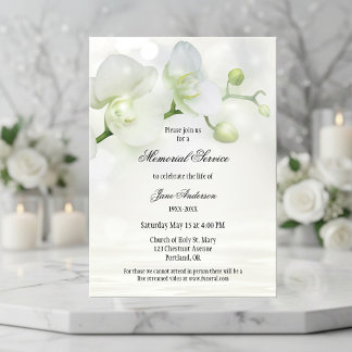 Inbjudan till tjänsten elegant Orchid Funeral Memo