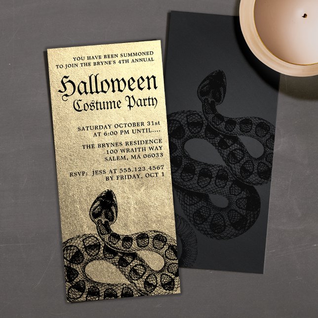 Inbjudan till tjänsten Guld Vuxen Halloween fest (Skapare uppladdad)