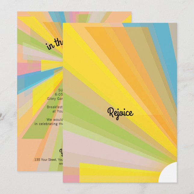 Inbjudan till tjänsten Påsk Sunrise (Fram/baksida)