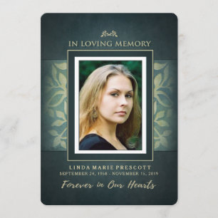 Inbjudan till tjänsten Teal & Guld Loving Memorial