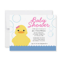 inbjudan till tjej gummiducky BABY SHOWER