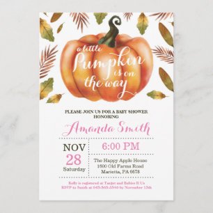 Inbjudan till tjejen Pumpkin Fall Baby Shower