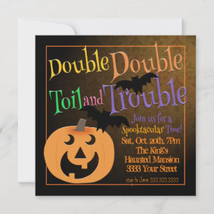 Inbjudan till Toil and Trouble Spooky Halloween fe