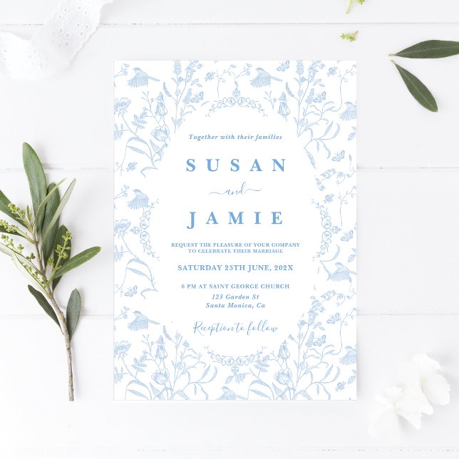 Inbjudan till Toile de Jouy Wedding (Skapare uppladdad)