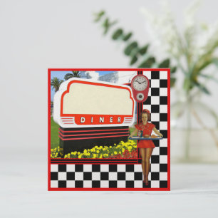 Inbjudan till tom retro-Middag-signering