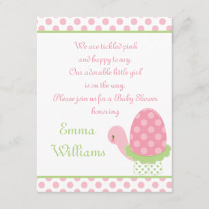 Inbjudan till Tootsie Turtle Baby Shower 4,25 x 5,