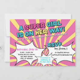 Inbjudan till Toppen Hero Girl Baby Shower